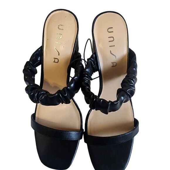 UNISA Women's Cyla Slide Sandal Block Heel - Black Size 11 - Picture 3 of 8